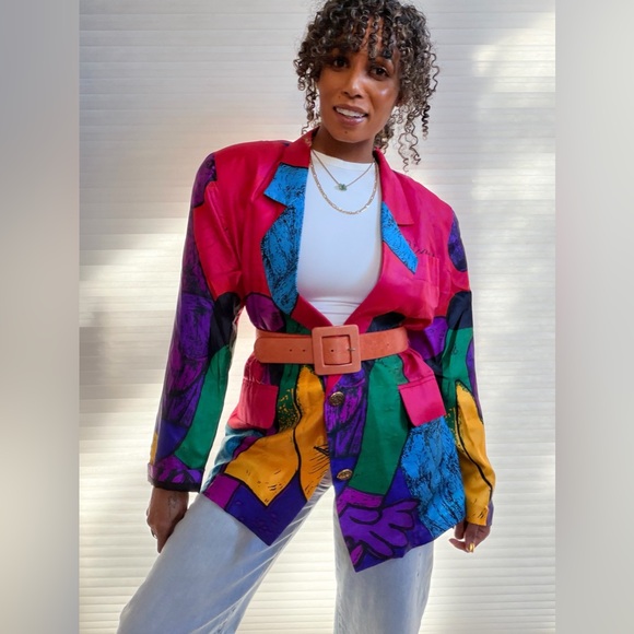 Vintage Picasso Print Silk Blazer - Picture 7 of 13